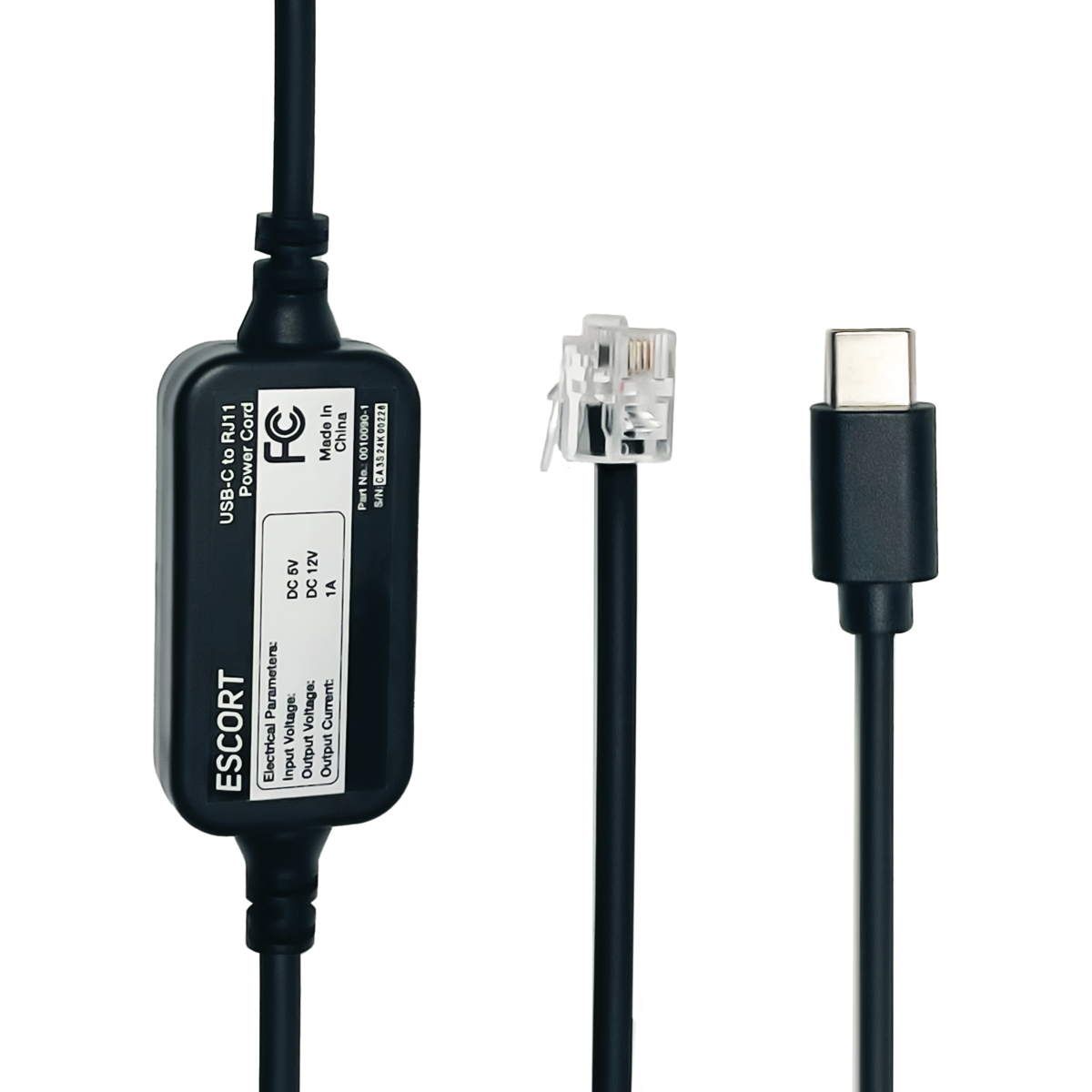 Câble d'alimentation pour détecteur de radar, USB vers Rj11