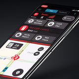 Escort live app on smartphone red light camera alert