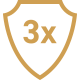 3-year protection gold icon