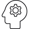 Gear icon on head icon