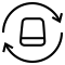 Detector with circular arrows icon