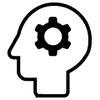 Gear inside head icon