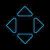 360 degree awareness blue icon