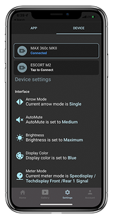 ESCORT DriveSmarter App Device Settings Management Smart Phone