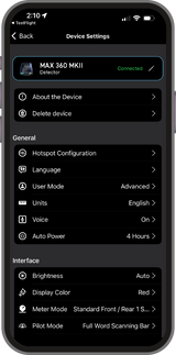 ESCORT DriveSmarter Smartphone App Device Settings Management Phone Screen