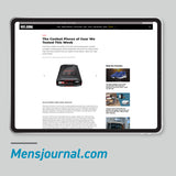 Escort Mens journal media mention panel image of website