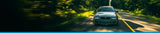 Memorial Day Car driving on road banner