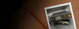 Polaroid photo of vintage radar detector on car seat