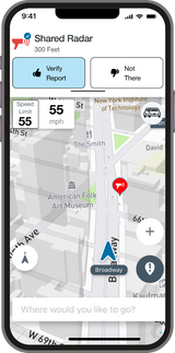 ESCORT DriveSmarter App Smartphone Screen Live Shared Radar Alert