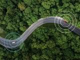 Aerial view cars shared alert signal